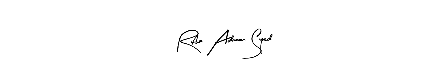 Use a signature maker to create a handwritten signature online. With this signature software, you can design (Arty Signature) your own signature for name Rifha Adnaan Syed. Rifha Adnaan Syed signature style 8 images and pictures png