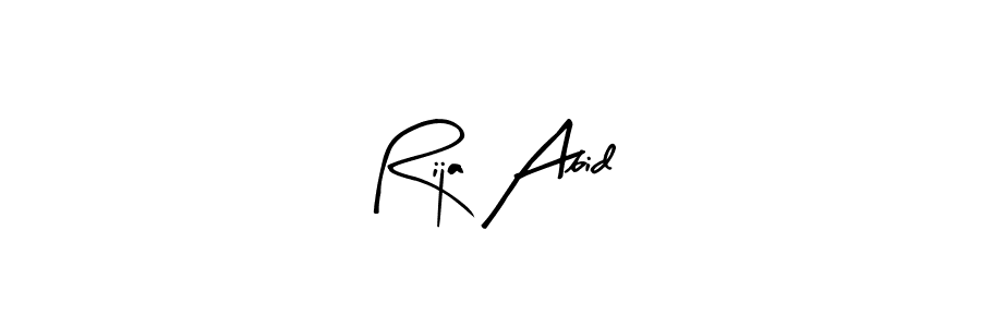 You should practise on your own different ways (Arty Signature) to write your name (Rija Abid) in signature. don't let someone else do it for you. Rija Abid signature style 8 images and pictures png