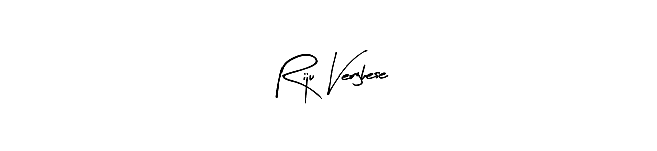 The best way (Arty Signature) to make a short signature is to pick only two or three words in your name. The name Riju Verghese include a total of six letters. For converting this name. Riju Verghese signature style 8 images and pictures png