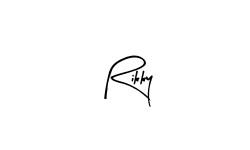 Similarly Arty Signature is the best handwritten signature design. Signature creator online .You can use it as an online autograph creator for name Rikky. Rikky signature style 8 images and pictures png