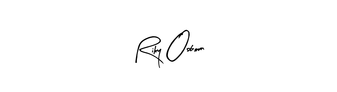 Similarly Arty Signature is the best handwritten signature design. Signature creator online .You can use it as an online autograph creator for name Riky Osborn. Riky Osborn signature style 8 images and pictures png
