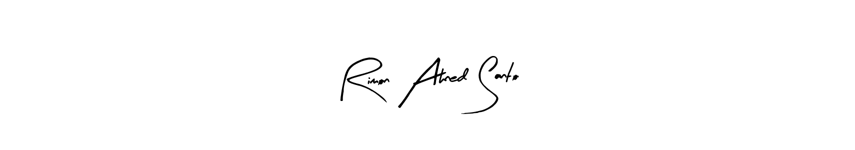 Arty Signature is a professional signature style that is perfect for those who want to add a touch of class to their signature. It is also a great choice for those who want to make their signature more unique. Get Rimon Ahned Santo name to fancy signature for free. Rimon Ahned Santo signature style 8 images and pictures png