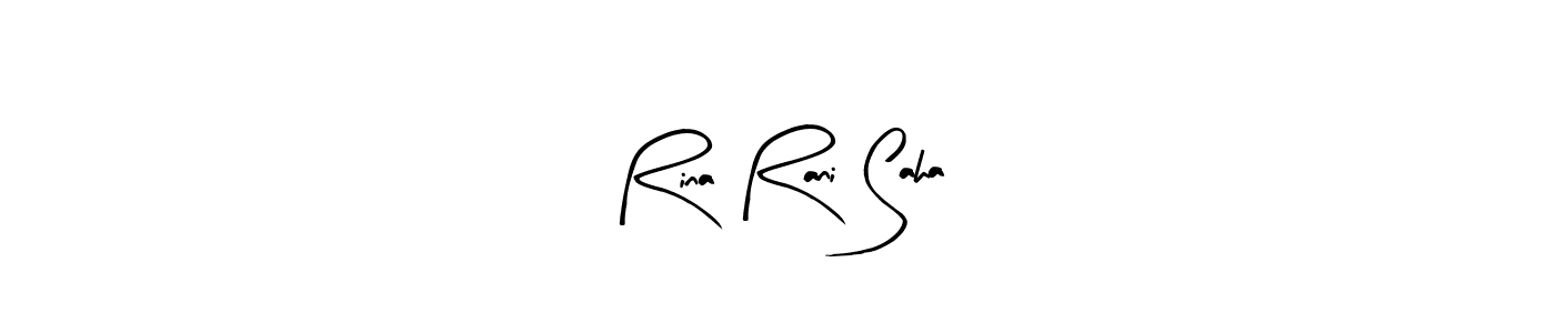Arty Signature is a professional signature style that is perfect for those who want to add a touch of class to their signature. It is also a great choice for those who want to make their signature more unique. Get Rina Rani Saha name to fancy signature for free. Rina Rani Saha signature style 8 images and pictures png