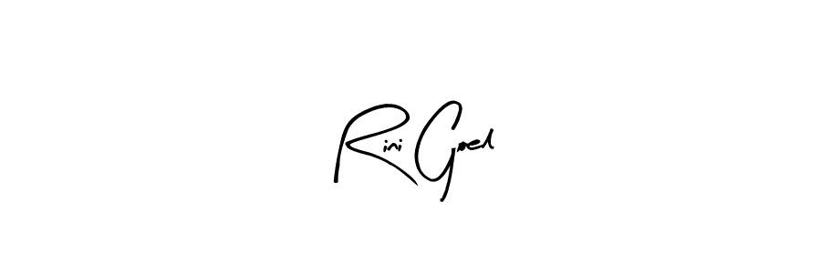 Similarly Arty Signature is the best handwritten signature design. Signature creator online .You can use it as an online autograph creator for name Rini Goel. Rini Goel signature style 8 images and pictures png