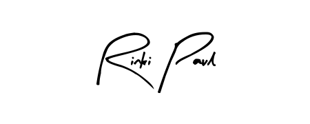 A sleek calligraphic signature for name Rinki Paul utilizing Arty Signature styling. Great for adding personal signatures to photos and art. Rinki Paul signature style 8 images and pictures png