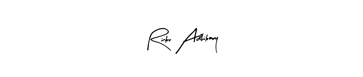 This is the best signature style for the Rinku Adhikary name. Also you like these signature font (Arty Signature). Mix name signature. Rinku Adhikary signature style 8 images and pictures png