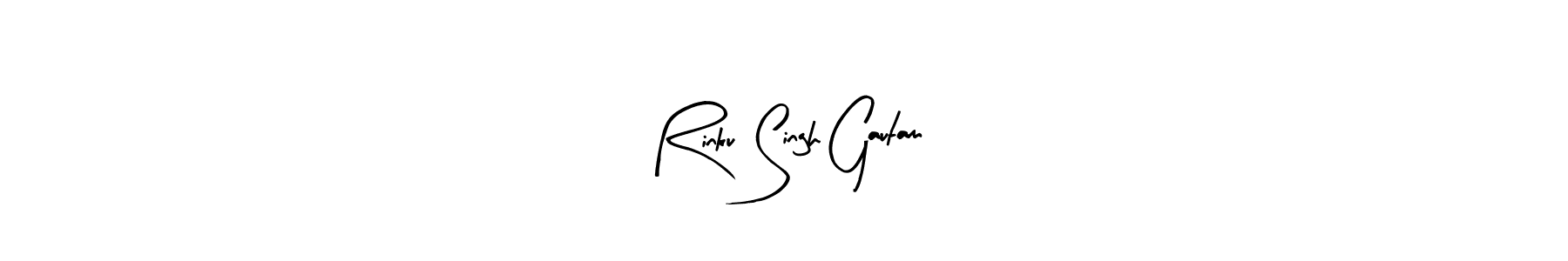 Similarly Arty Signature is the best handwritten signature design. Signature creator online .You can use it as an online autograph creator for name Rinku Singh Gautam. Rinku Singh Gautam signature style 8 images and pictures png