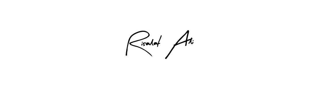 Arty Signature is a professional signature style that is perfect for those who want to add a touch of class to their signature. It is also a great choice for those who want to make their signature more unique. Get Risalat Ali name to fancy signature for free. Risalat Ali signature style 8 images and pictures png