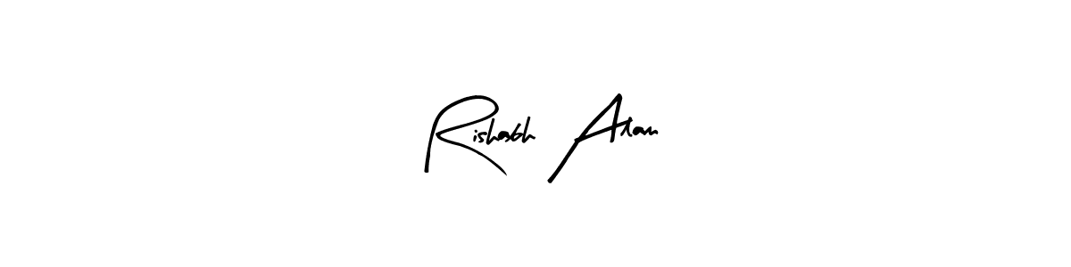 Similarly Arty Signature is the best handwritten signature design. Signature creator online .You can use it as an online autograph creator for name Rishabh Alam. Rishabh Alam signature style 8 images and pictures png