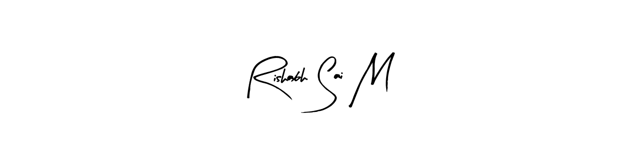 Design your own signature with our free online signature maker. With this signature software, you can create a handwritten (Arty Signature) signature for name Rishabh Sai M. Rishabh Sai M signature style 8 images and pictures png