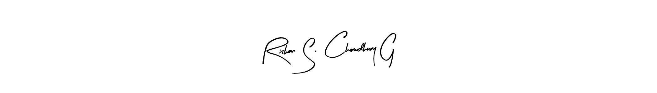 The best way (Arty Signature) to make a short signature is to pick only two or three words in your name. The name Rishan S. Chowdhury G include a total of six letters. For converting this name. Rishan S. Chowdhury G signature style 8 images and pictures png