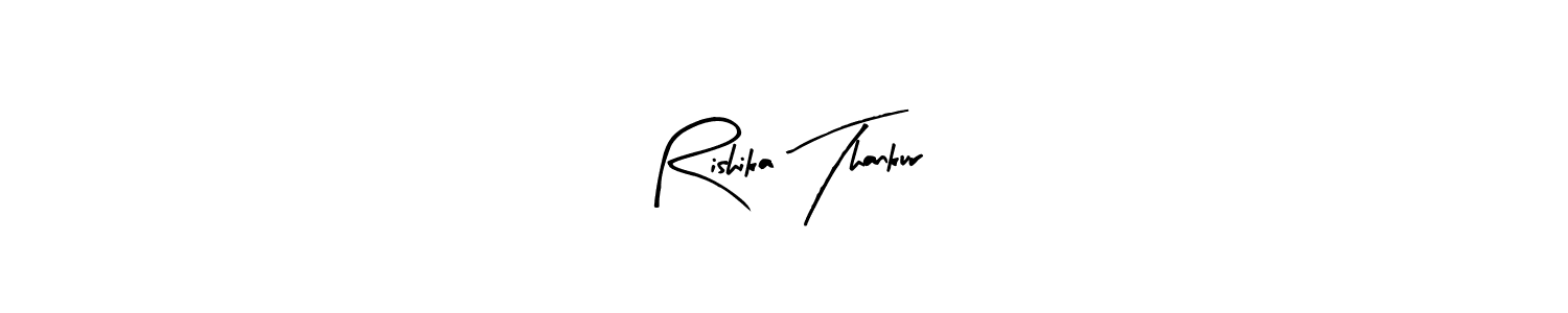 How to make Rishika Thankur name signature. Use Arty Signature style for creating short signs online. This is the latest handwritten sign. Rishika Thankur signature style 8 images and pictures png