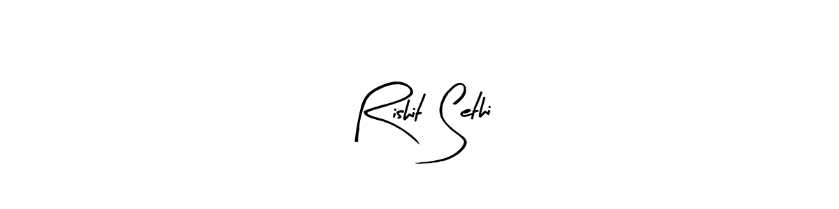 The best way (Arty Signature) to make a short signature is to pick only two or three words in your name. The name Rishit Sethi include a total of six letters. For converting this name. Rishit Sethi signature style 8 images and pictures png
