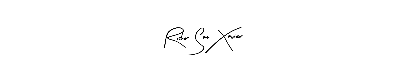 You should practise on your own different ways (Arty Signature) to write your name (Rishon Sam Xavier) in signature. don't let someone else do it for you. Rishon Sam Xavier signature style 8 images and pictures png