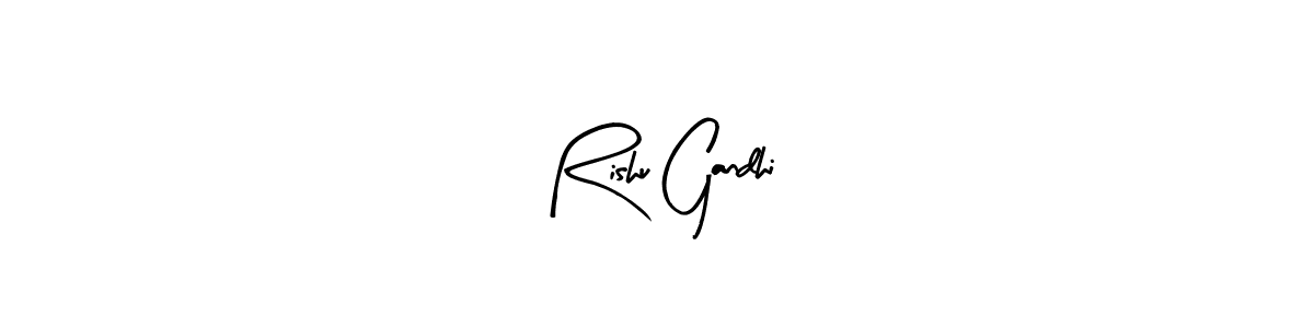Create a beautiful signature design for name Rishu Gandhi. With this signature (Arty Signature) fonts, you can make a handwritten signature for free. Rishu Gandhi signature style 8 images and pictures png