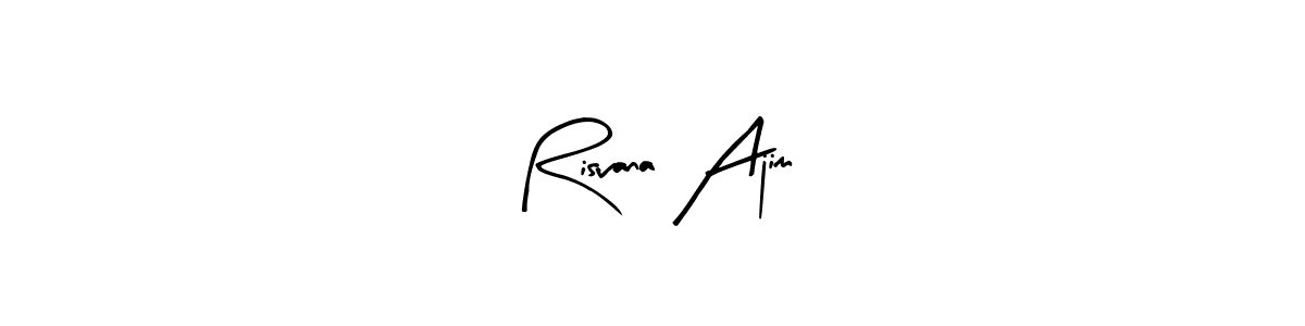 if you are searching for the best signature style for your name Risvana Ajim. so please give up your signature search. here we have designed multiple signature styles  using Arty Signature. Risvana Ajim signature style 8 images and pictures png
