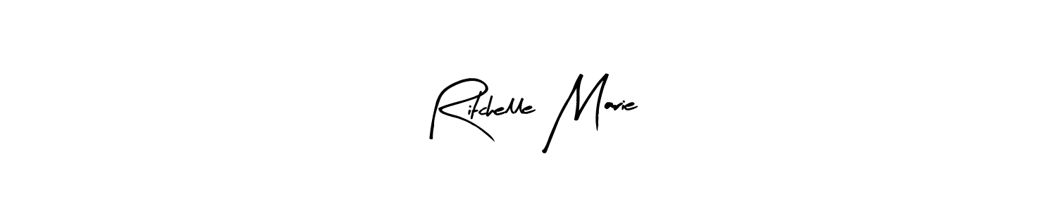 How to make Ritchelle Marie name signature. Use Arty Signature style for creating short signs online. This is the latest handwritten sign. Ritchelle Marie signature style 8 images and pictures png