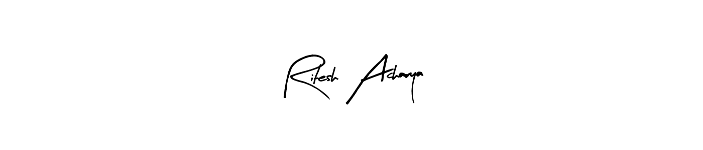 Make a beautiful signature design for name Ritesh Acharya. With this signature (Arty Signature) style, you can create a handwritten signature for free. Ritesh Acharya signature style 8 images and pictures png