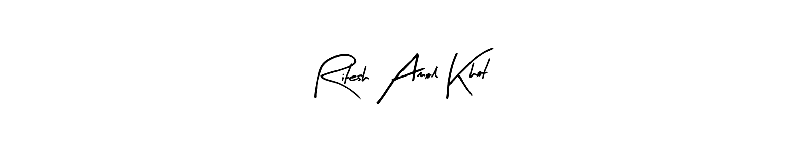 Create a beautiful signature design for name Ritesh Amol Khot. With this signature (Arty Signature) fonts, you can make a handwritten signature for free. Ritesh Amol Khot signature style 8 images and pictures png