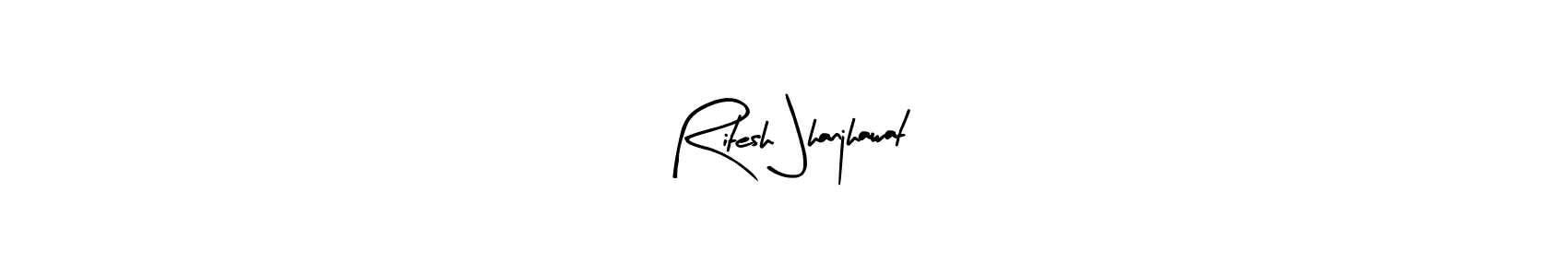 Arty Signature is a professional signature style that is perfect for those who want to add a touch of class to their signature. It is also a great choice for those who want to make their signature more unique. Get Ritesh Jhanjhawat name to fancy signature for free. Ritesh Jhanjhawat signature style 8 images and pictures png