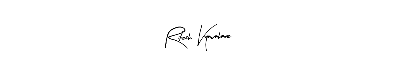 How to make Ritesh Vyavahare name signature. Use Arty Signature style for creating short signs online. This is the latest handwritten sign. Ritesh Vyavahare signature style 8 images and pictures png