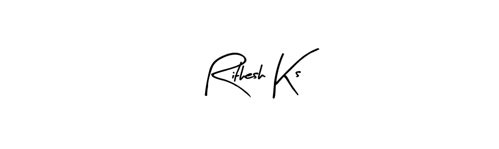 How to make Rithesh Ks name signature. Use Arty Signature style for creating short signs online. This is the latest handwritten sign. Rithesh Ks signature style 8 images and pictures png