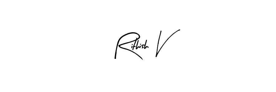 Also we have Rithish V name is the best signature style. Create professional handwritten signature collection using Arty Signature autograph style. Rithish V signature style 8 images and pictures png