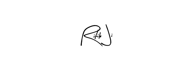 Make a beautiful signature design for name Ritik Ji. With this signature (Arty Signature) style, you can create a handwritten signature for free. Ritik Ji signature style 8 images and pictures png