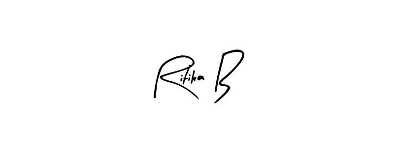 Ritika B stylish signature style. Best Handwritten Sign (Arty Signature) for my name. Handwritten Signature Collection Ideas for my name Ritika B. Ritika B signature style 8 images and pictures png