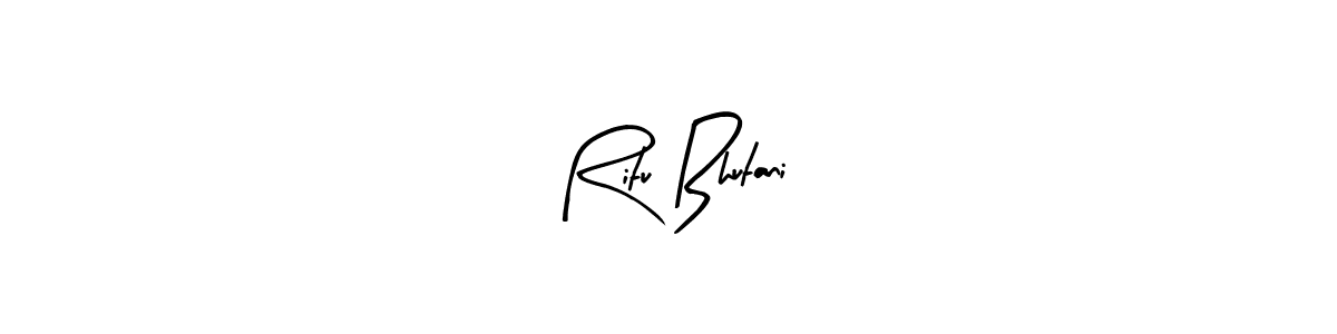 if you are searching for the best signature style for your name Ritu Bhutani. so please give up your signature search. here we have designed multiple signature styles  using Arty Signature. Ritu Bhutani signature style 8 images and pictures png