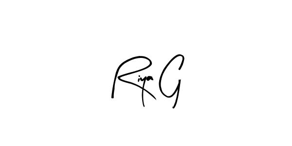 How to make Riya G name signature. Use Arty Signature style for creating short signs online. This is the latest handwritten sign. Riya G signature style 8 images and pictures png
