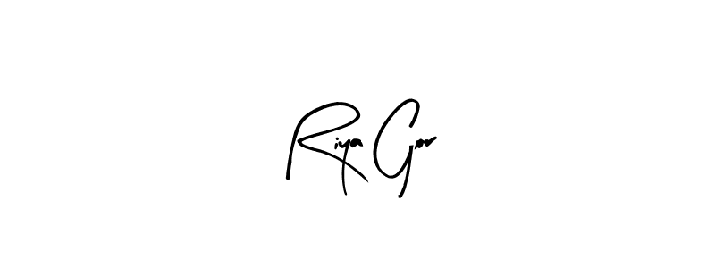 The best way (Arty Signature) to make a short signature is to pick only two or three words in your name. The name Riya Gor include a total of six letters. For converting this name. Riya Gor signature style 8 images and pictures png