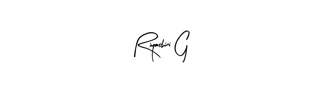 How to make Riyashini G name signature. Use Arty Signature style for creating short signs online. This is the latest handwritten sign. Riyashini G signature style 8 images and pictures png