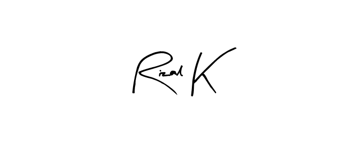 The best way (Arty Signature) to make a short signature is to pick only two or three words in your name. The name Rizal K include a total of six letters. For converting this name. Rizal K signature style 8 images and pictures png