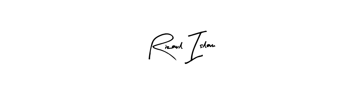Arty Signature is a professional signature style that is perfect for those who want to add a touch of class to their signature. It is also a great choice for those who want to make their signature more unique. Get Rizaul Islam name to fancy signature for free. Rizaul Islam signature style 8 images and pictures png