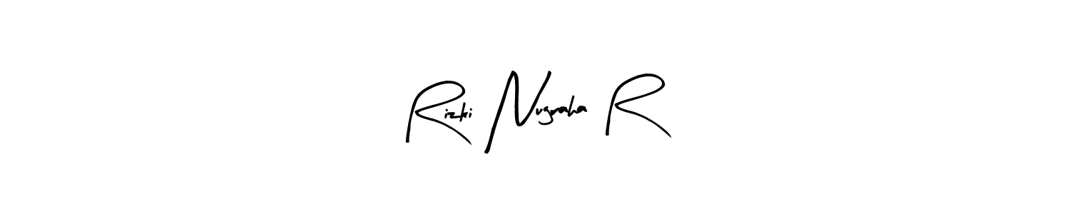 Make a beautiful signature design for name Rizki Nugraha R. With this signature (Arty Signature) style, you can create a handwritten signature for free. Rizki Nugraha R signature style 8 images and pictures png