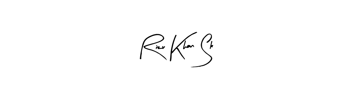 How to make Rizu Khan Sk name signature. Use Arty Signature style for creating short signs online. This is the latest handwritten sign. Rizu Khan Sk signature style 8 images and pictures png