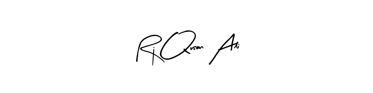 Arty Signature is a professional signature style that is perfect for those who want to add a touch of class to their signature. It is also a great choice for those who want to make their signature more unique. Get Rj Qusan Ali name to fancy signature for free. Rj Qusan Ali signature style 8 images and pictures png