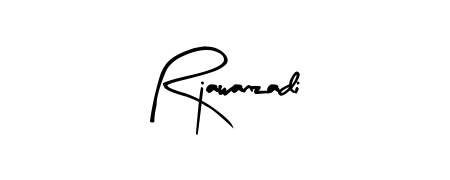 The Arty Signature typeface gives name Rjawanzadi a refined look. Suitable for certificates, diplomas, and official verification. Rjawanzadi signature style 8 images and pictures png