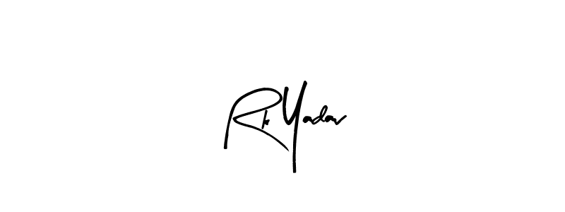 The best way (Arty Signature) to make a short signature is to pick only two or three words in your name. The name Rk Yadav include a total of six letters. For converting this name. Rk Yadav signature style 8 images and pictures png