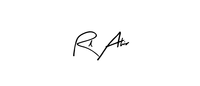 Arty Signature is a professional signature style that is perfect for those who want to add a touch of class to their signature. It is also a great choice for those who want to make their signature more unique. Get Rl Ahir name to fancy signature for free. Rl Ahir signature style 8 images and pictures png