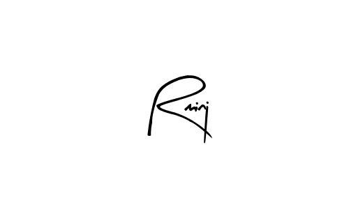 The best way (Arty Signature) to make a short signature is to pick only two or three words in your name. The name Rminj include a total of six letters. For converting this name. Rminj signature style 8 images and pictures png