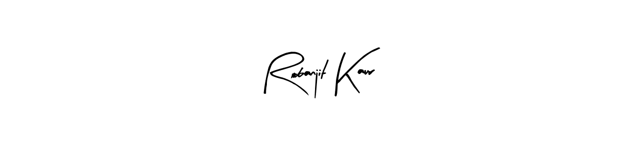 How to make Robanjit Kaur name signature. Use Arty Signature style for creating short signs online. This is the latest handwritten sign. Robanjit Kaur signature style 8 images and pictures png