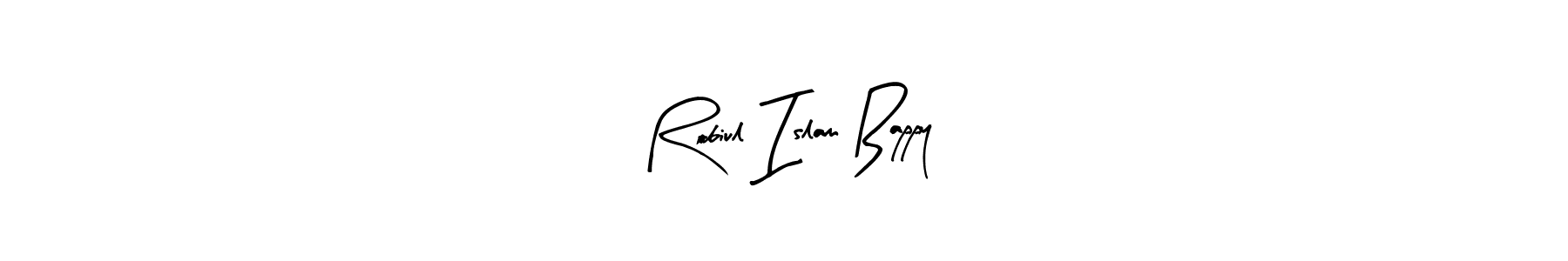 Arty Signature is a professional signature style that is perfect for those who want to add a touch of class to their signature. It is also a great choice for those who want to make their signature more unique. Get Robiul Islam Bappy name to fancy signature for free. Robiul Islam Bappy signature style 8 images and pictures png