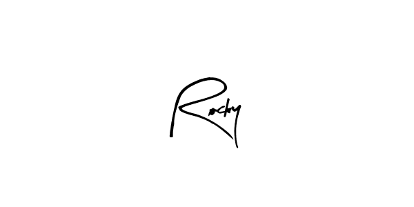 Design your own signature with our free online signature maker. With this signature software, you can create a handwritten (Arty Signature) signature for name Rocky . Rocky  signature style 8 images and pictures png