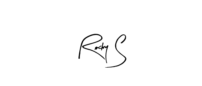 if you are searching for the best signature style for your name Rocky S. so please give up your signature search. here we have designed multiple signature styles  using Arty Signature. Rocky S signature style 8 images and pictures png