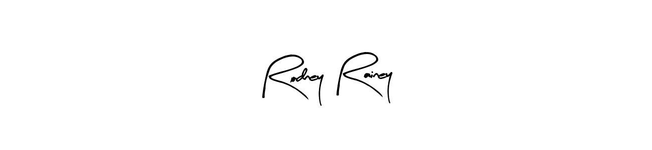 Arty Signature is a professional signature style that is perfect for those who want to add a touch of class to their signature. It is also a great choice for those who want to make their signature more unique. Get Rodney Rainey name to fancy signature for free. Rodney Rainey signature style 8 images and pictures png