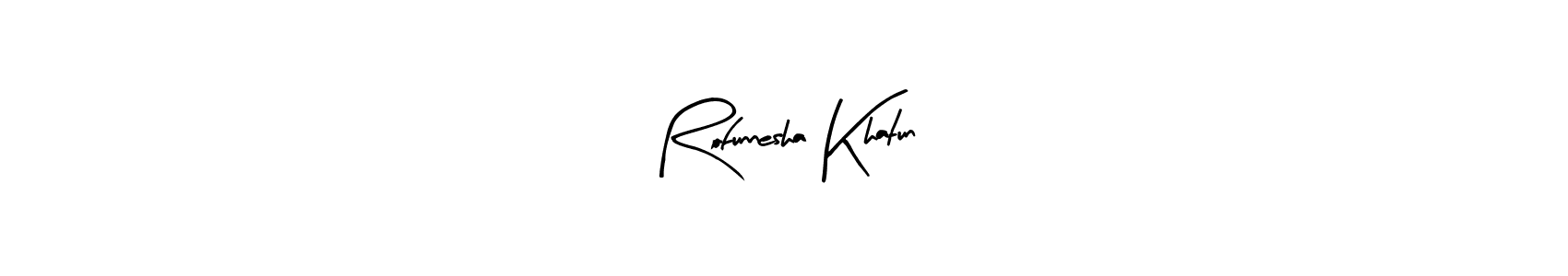 The best way (Arty Signature) to make a short signature is to pick only two or three words in your name. The name Rofunnesha Khatun include a total of six letters. For converting this name. Rofunnesha Khatun signature style 8 images and pictures png