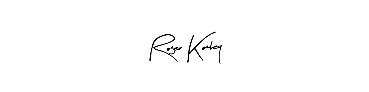 How to make Roger Komhey name signature. Use Arty Signature style for creating short signs online. This is the latest handwritten sign. Roger Komhey signature style 8 images and pictures png