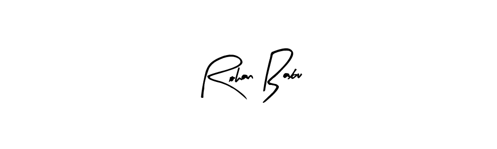 Use a signature maker to create a handwritten signature online. With this signature software, you can design (Arty Signature) your own signature for name Rohan Babu. Rohan Babu signature style 8 images and pictures png